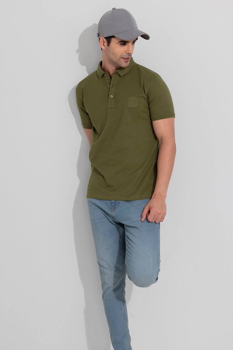 The Shishu Moss Green  Polo T-Shirt | Relove