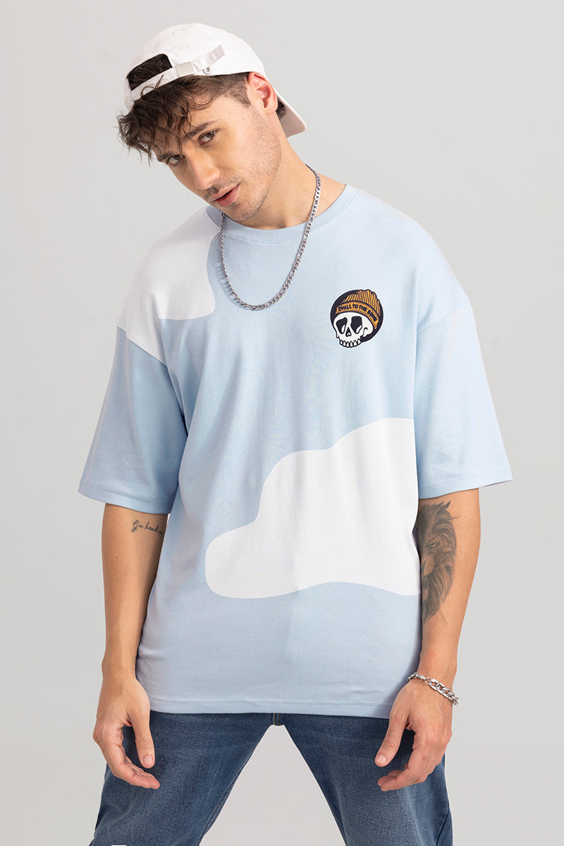 Think Less Sky Blue Oversized T-Shirt | Relove