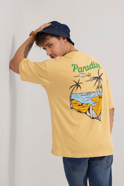 Hidden Paradise Mustard Oversized T-Shirt | Relove