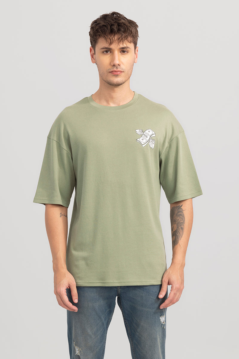 Jiggle Jiggle Green Oversized T-Shirt | Relove