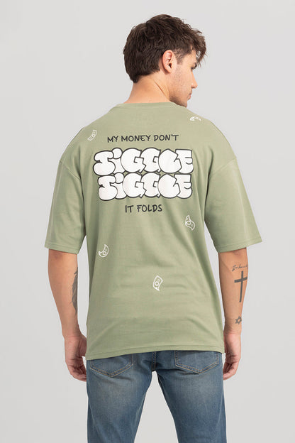 Jiggle Jiggle Green Oversized T-Shirt | Relove