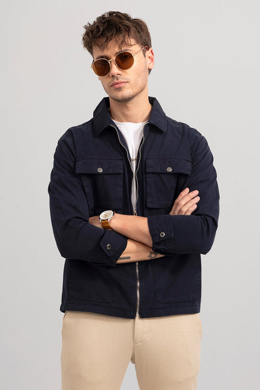 Shakky Navy Overshirt | Relove