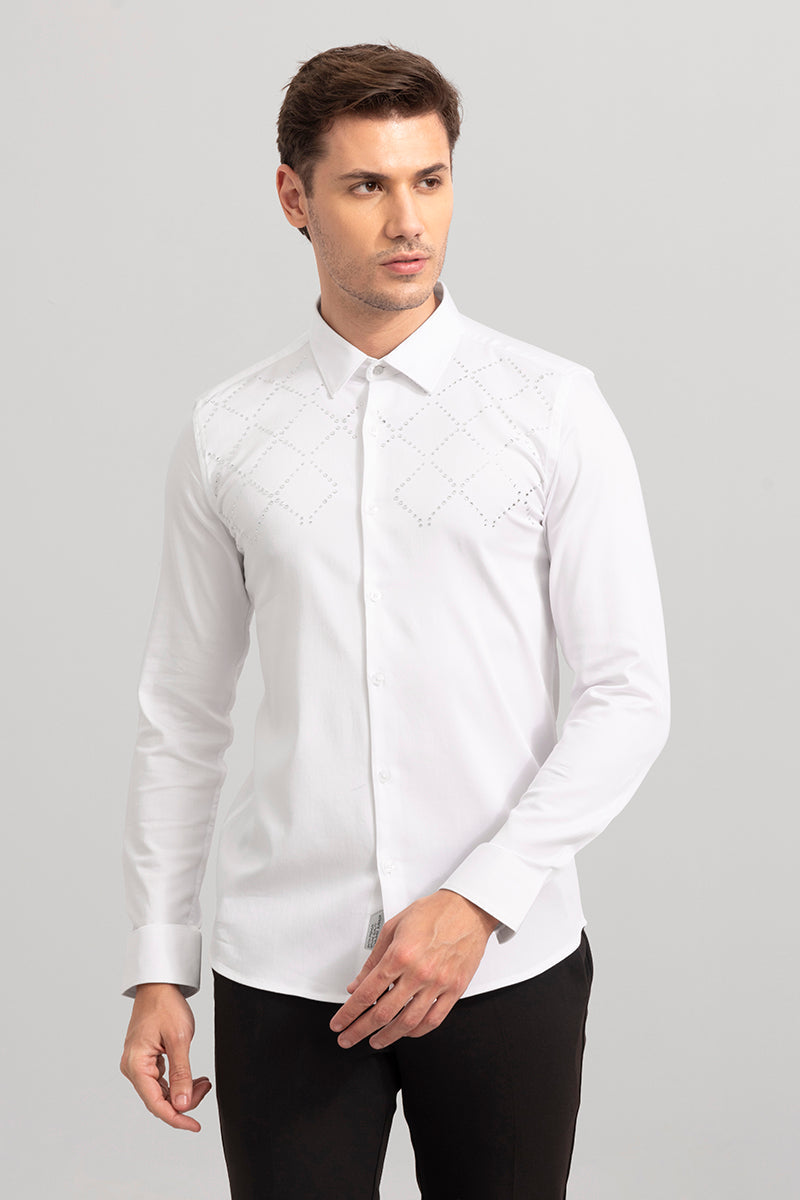 Starry Beaded White Shirt | Relove