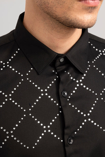 Starry Beaded Black Shirt | Relove