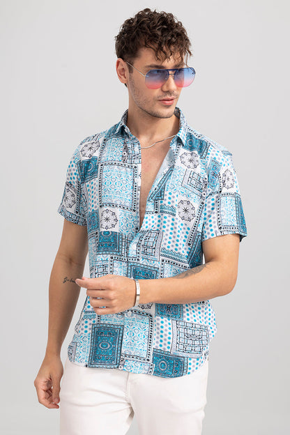 Baroque Bandana Blue Shirt | Relove