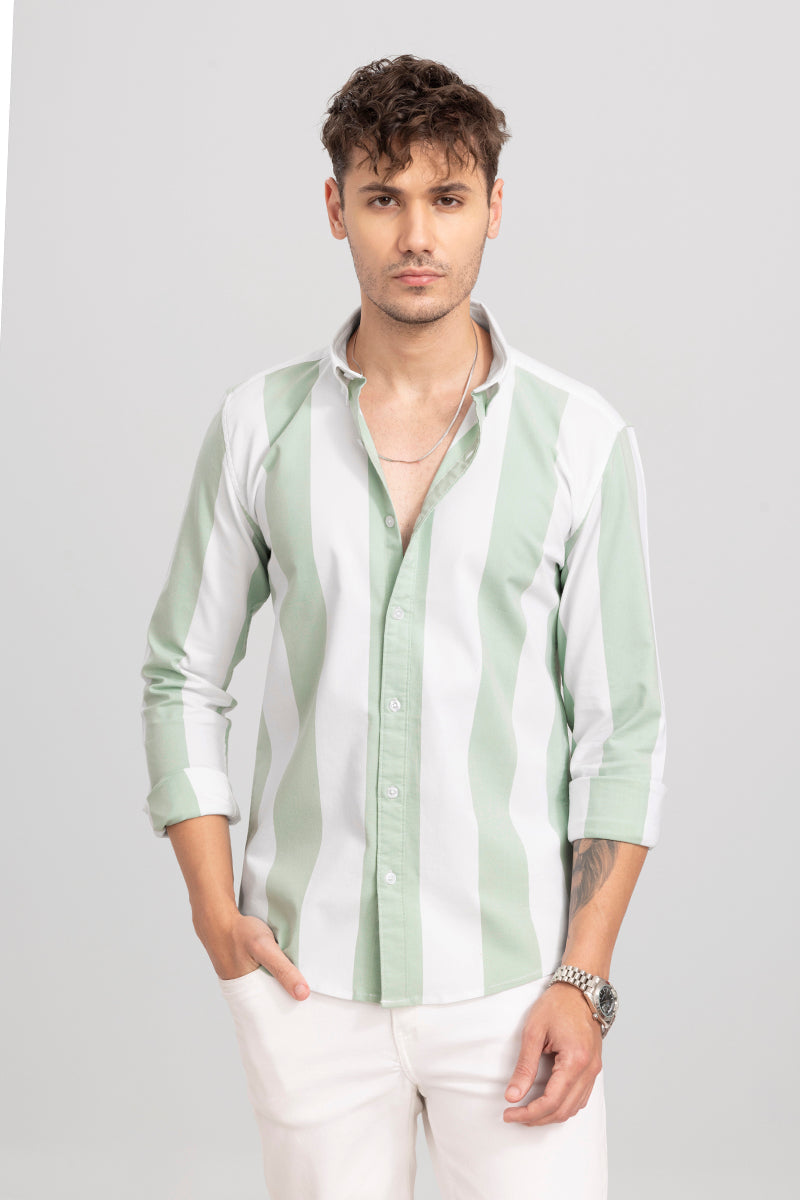 Extensive Stripe Green Shirt | Relove