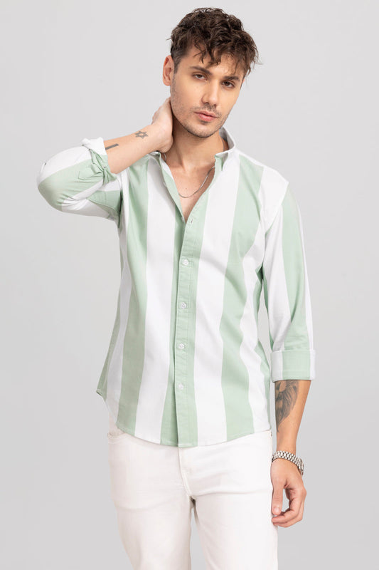 Extensive Stripe Green Shirt | Relove