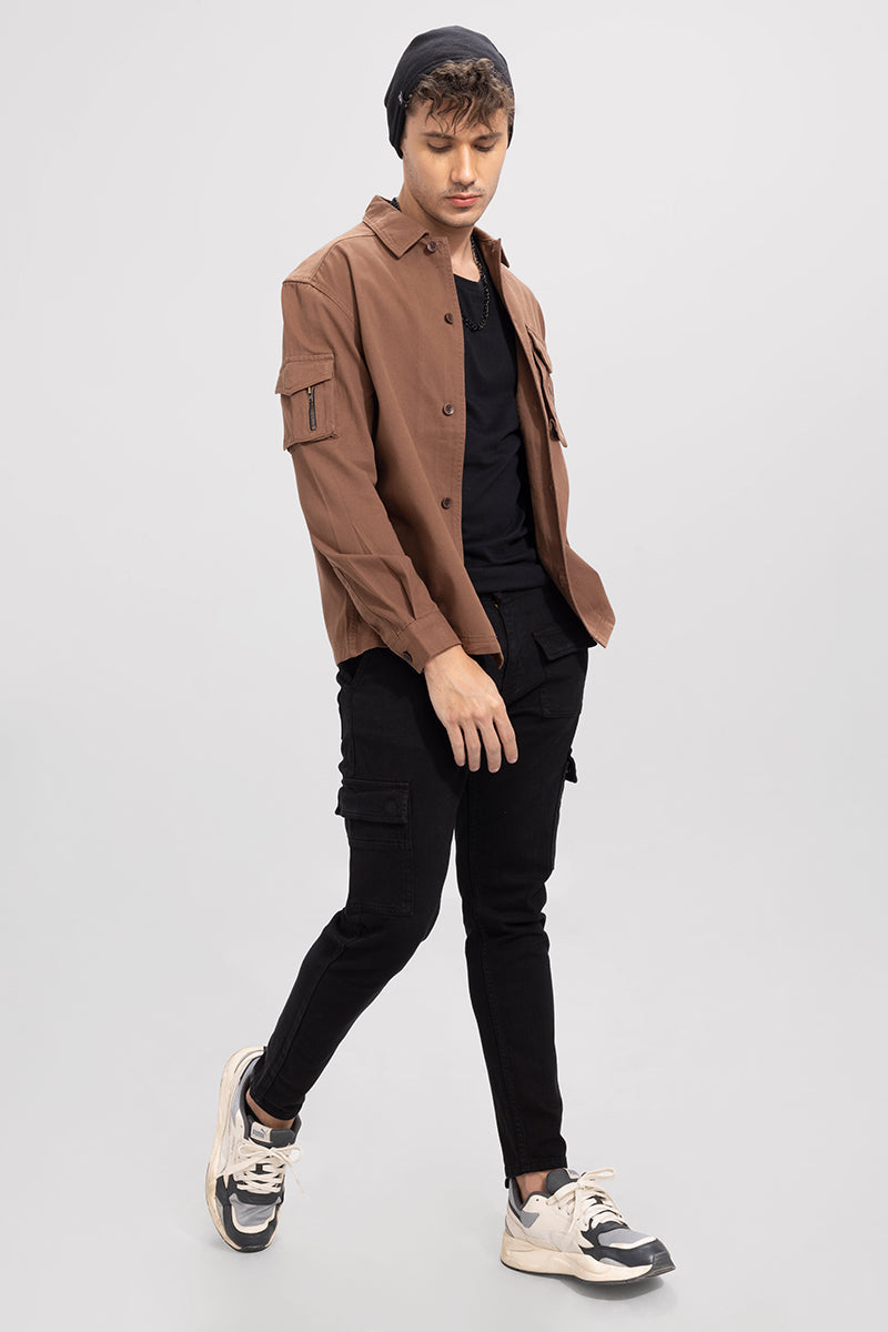 Roxie Brown Overshirt | Relove