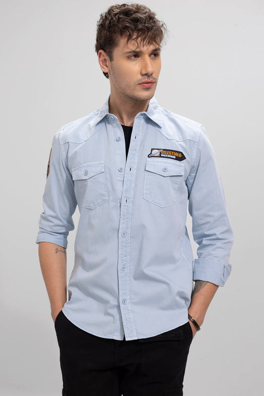 Aplique Cargo Sky Blue Shirt | Relove