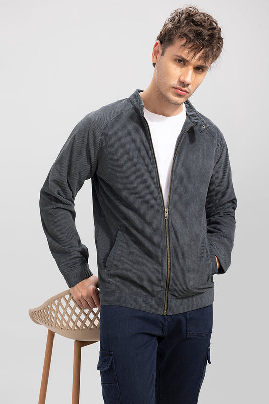 Veludo Ash Grey Corduroy Bomber | Relove