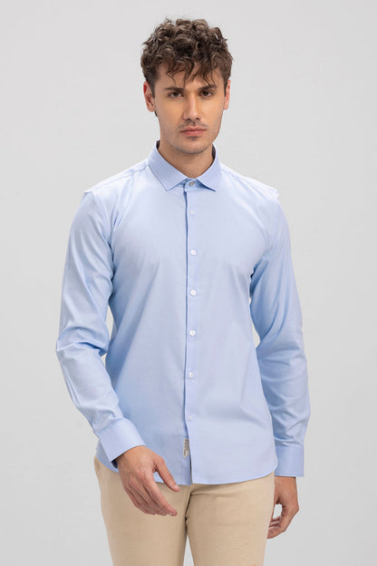 Formic Blue Textured Shirt | Relove