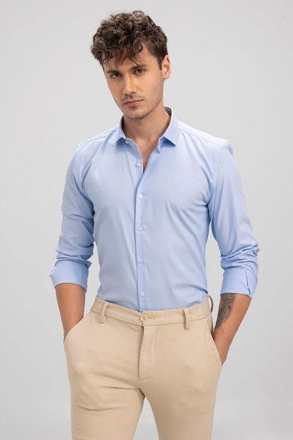 Formic Blue Textured Shirt | Relove