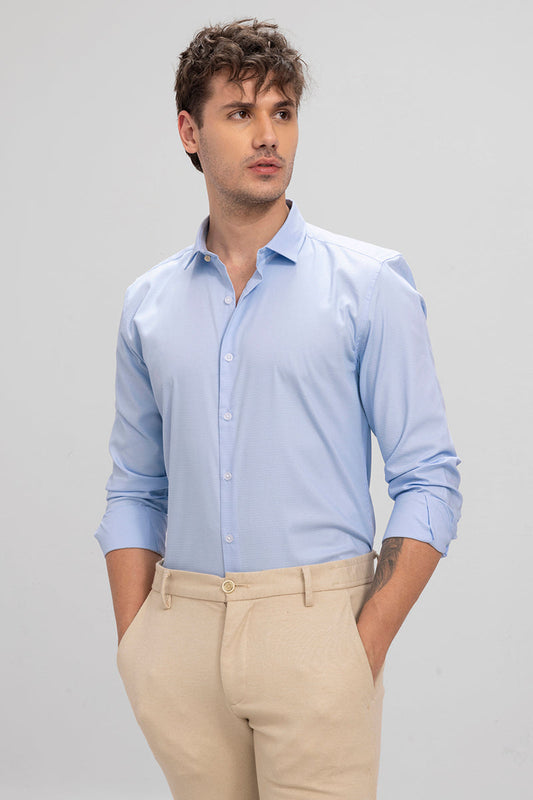 Formic Blue Textured Shirt | Relove