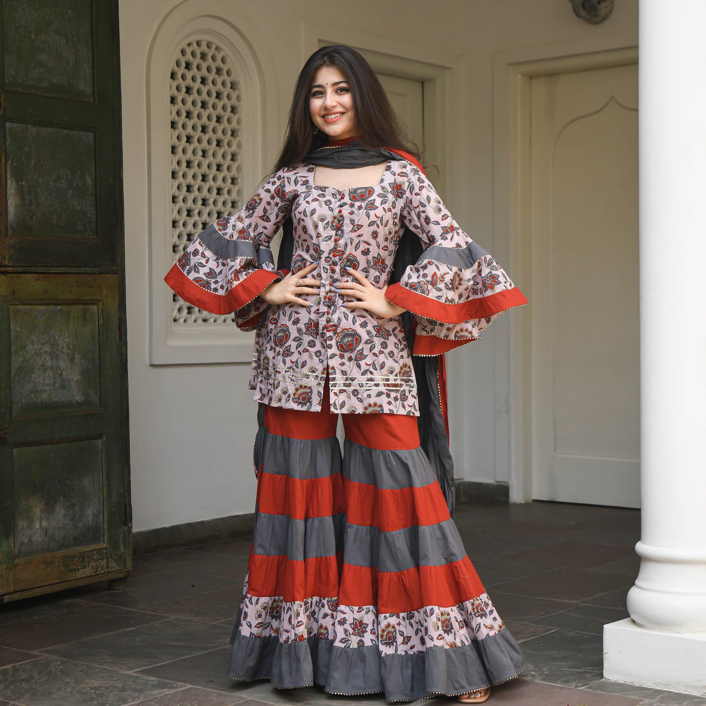 Faeezah Cotton Sharara Salwar Suit Set For Women Online