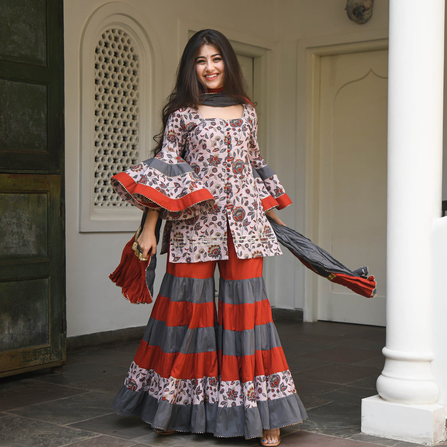 Faeezah Cotton Sharara Salwar Suit Set For Women Online