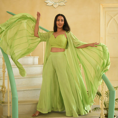 Green Indowestern Set