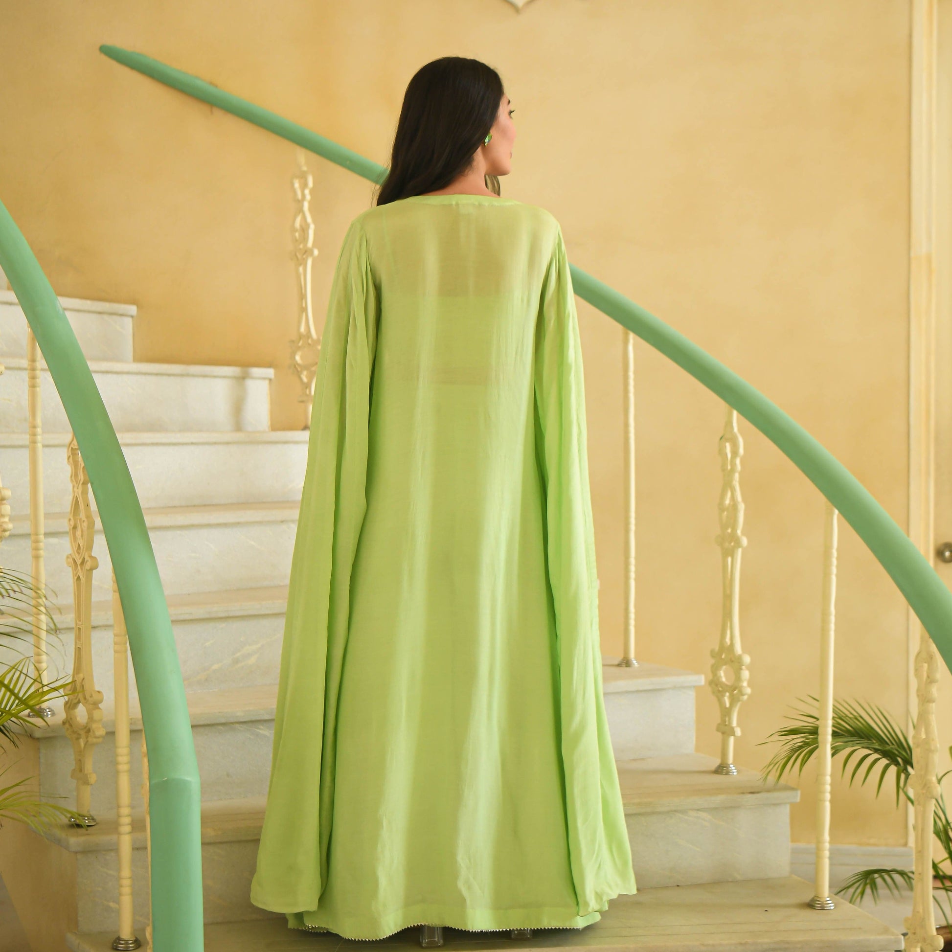 Green Indowestern Set