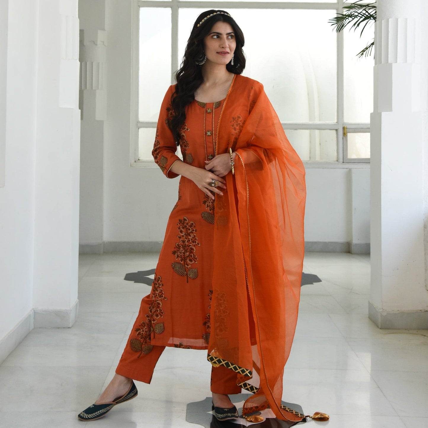 Rust Moonga Silk Suit Set | Relove