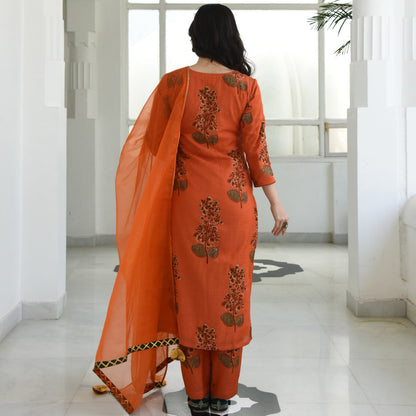 Rust Moonga Silk Suit Set | Relove