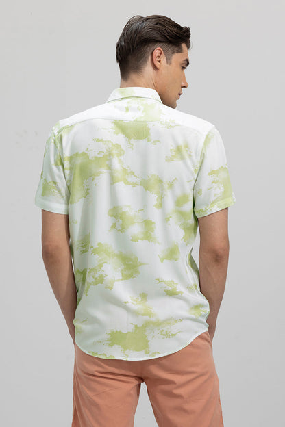 Green Splatter White shirt | Relove