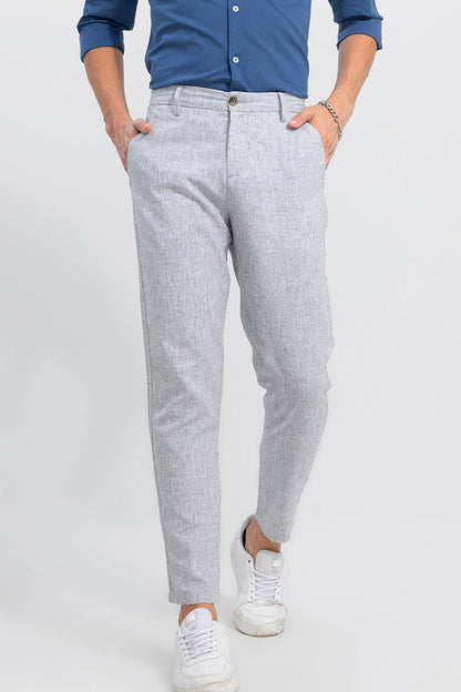 Elegance Stone Grey Linen Pant | Relove
