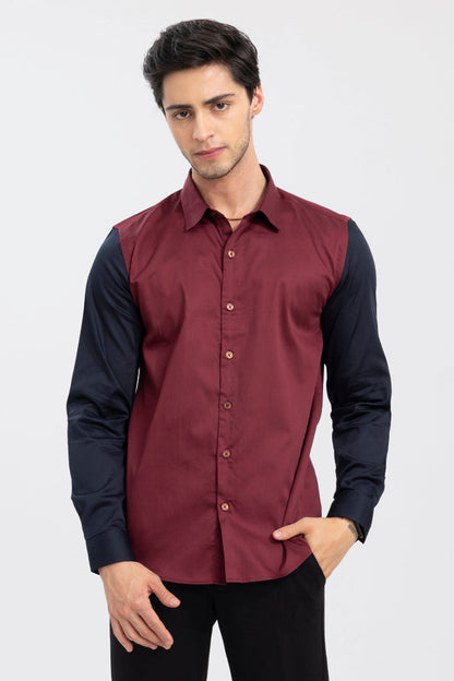 Centifo Maroon Cut & Sew Shirt | Relove