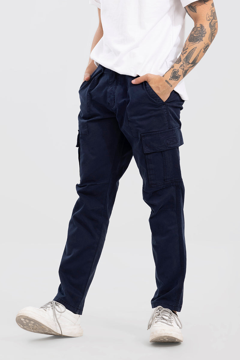 Whis Navy Tapered Cargo Pant | Relove