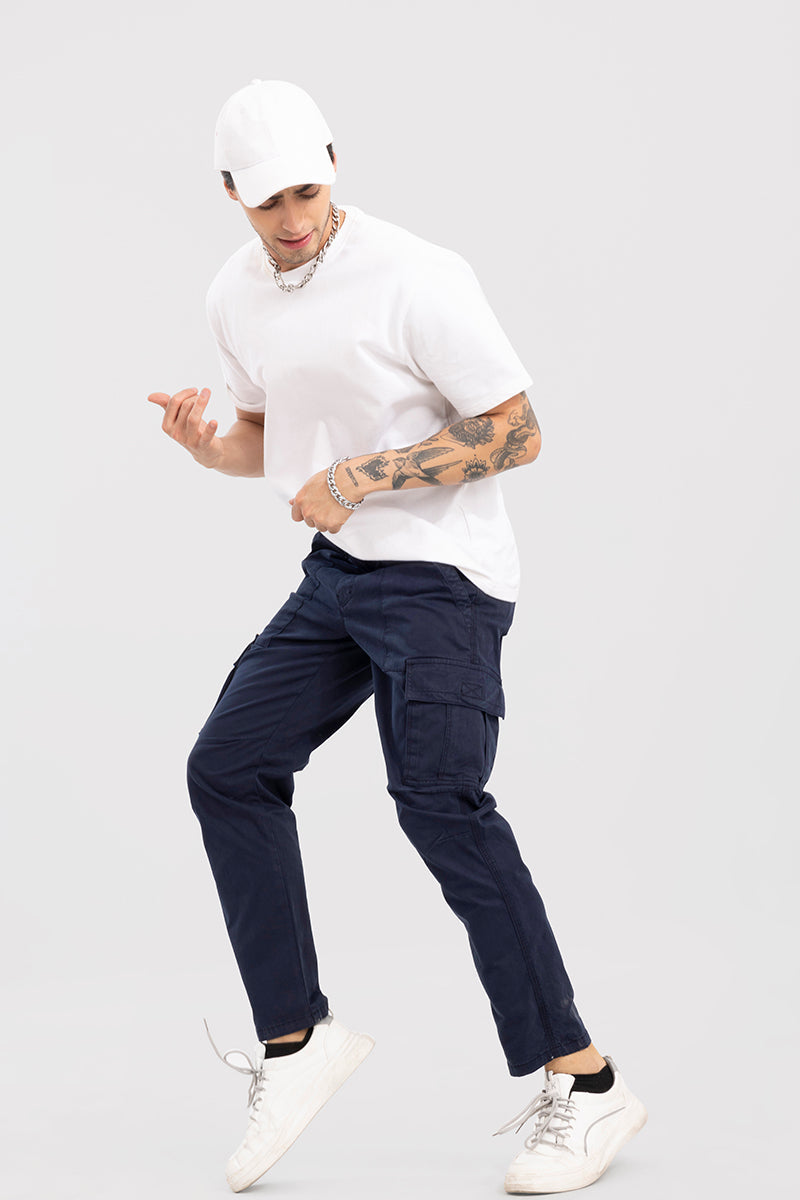 Whis Navy Tapered Cargo Pant | Relove
