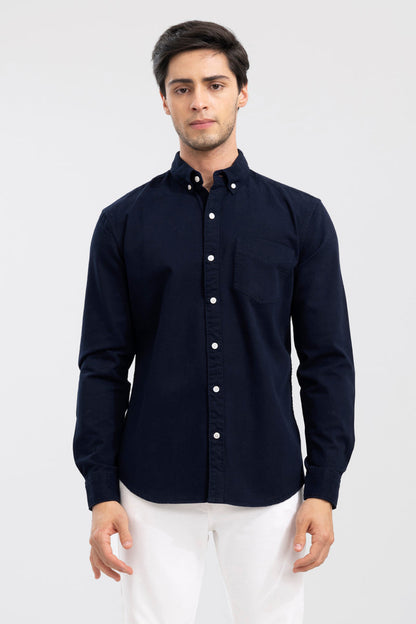 V Pocket Navy Shirt | Relove