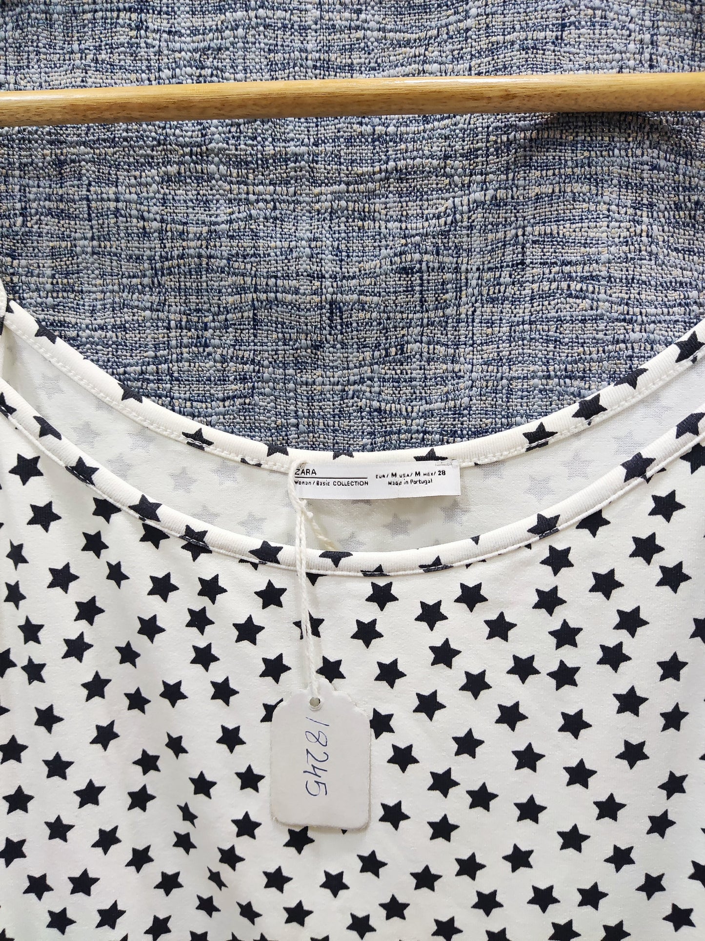 ZARA Camisole White and Black Star Print | Relove