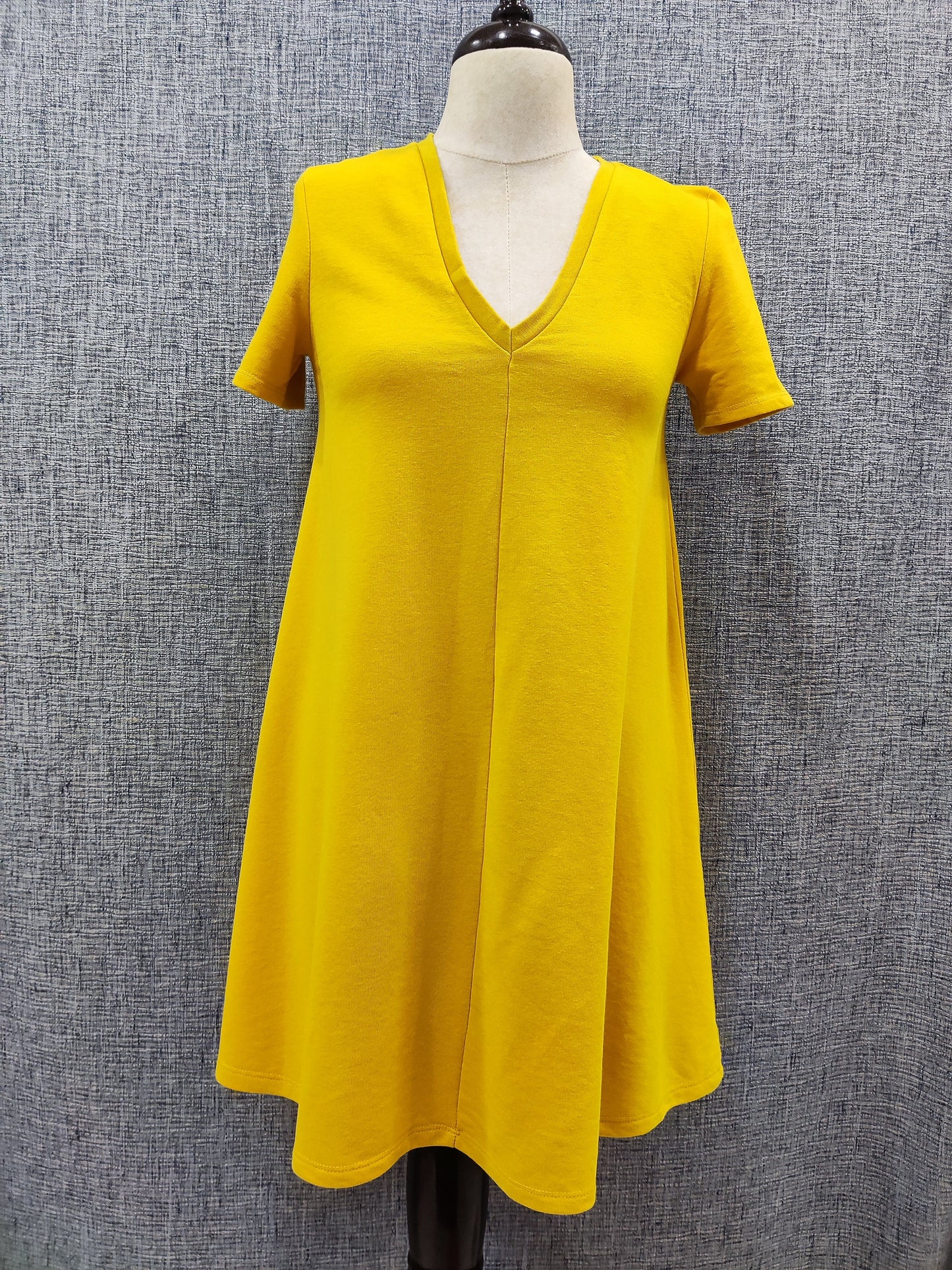 ZARA Yellow V-neck Cotton Dress | Relove