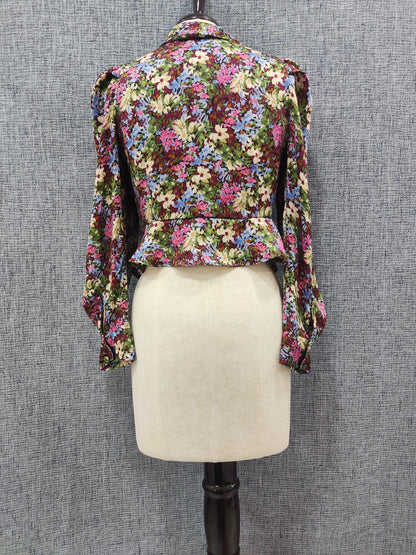 ZARA Floral Puffed Sleeve Blouse | Relove