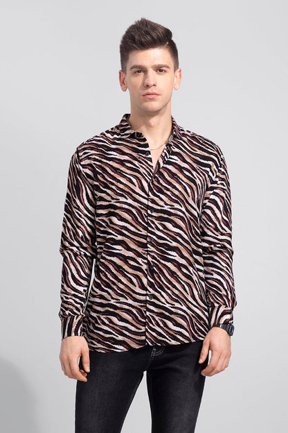 Tiger Print Sand Brown Shirt | Relove