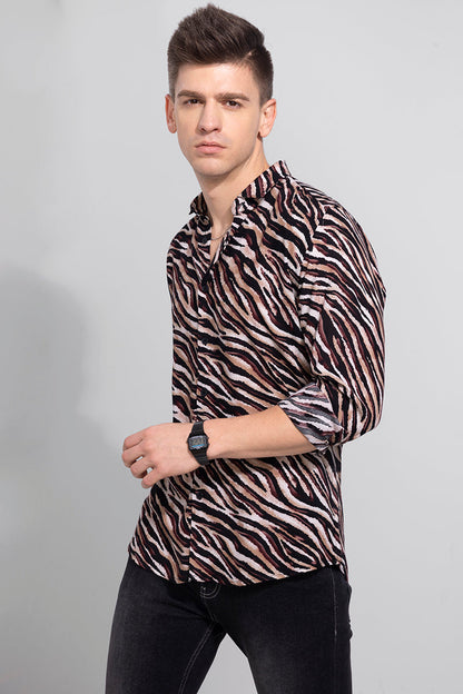 Tiger Print Sand Brown Shirt | Relove