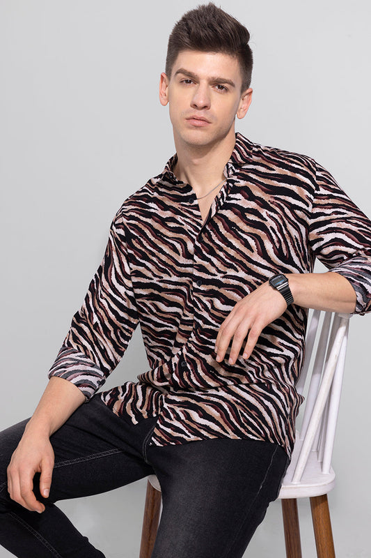 Tiger Print Sand Brown Shirt | Relove