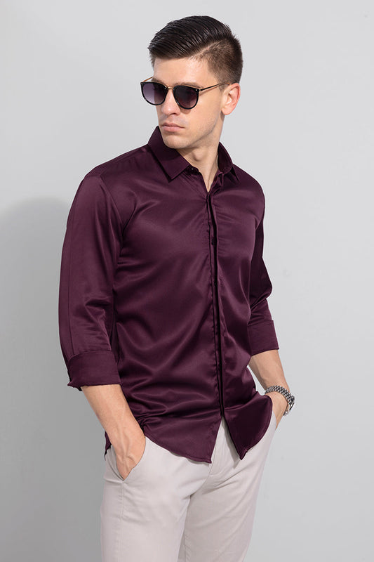 Satiny Maroon Shirt | Relove