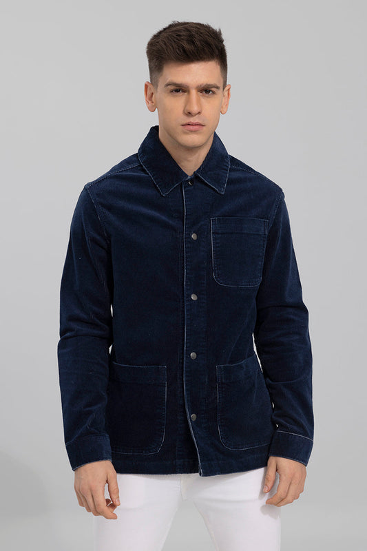 Jiake Dark Blue Corduroy Jacket | Relove