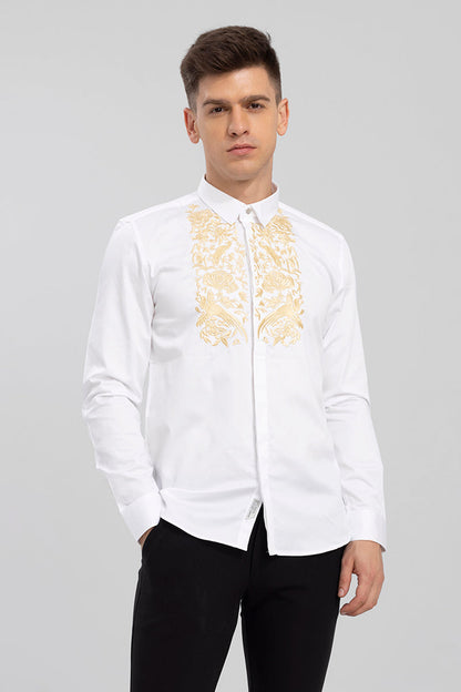 Grandiose White Embroidery Shirt | Relove