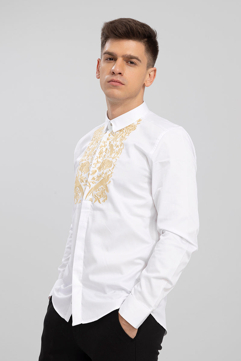 Grandiose White Embroidery Shirt | Relove