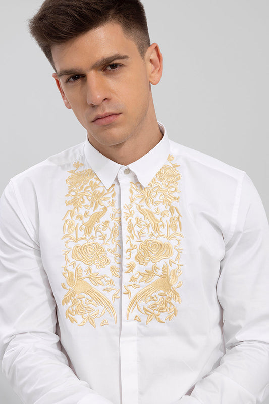 Grandiose White Embroidery Shirt | Relove