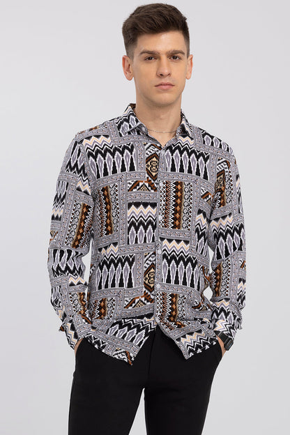 Ethnic Tribe Brown Shirt | Relove