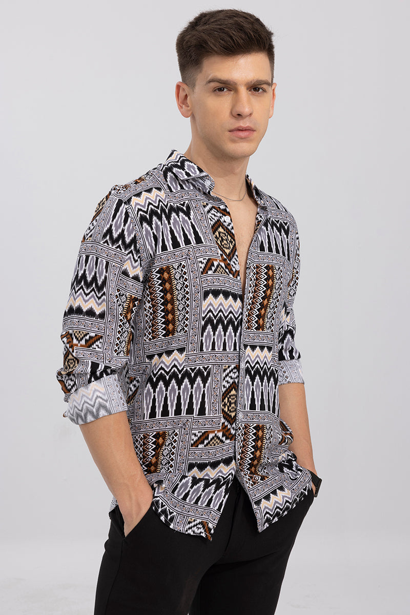 Ethnic Tribe Brown Shirt | Relove