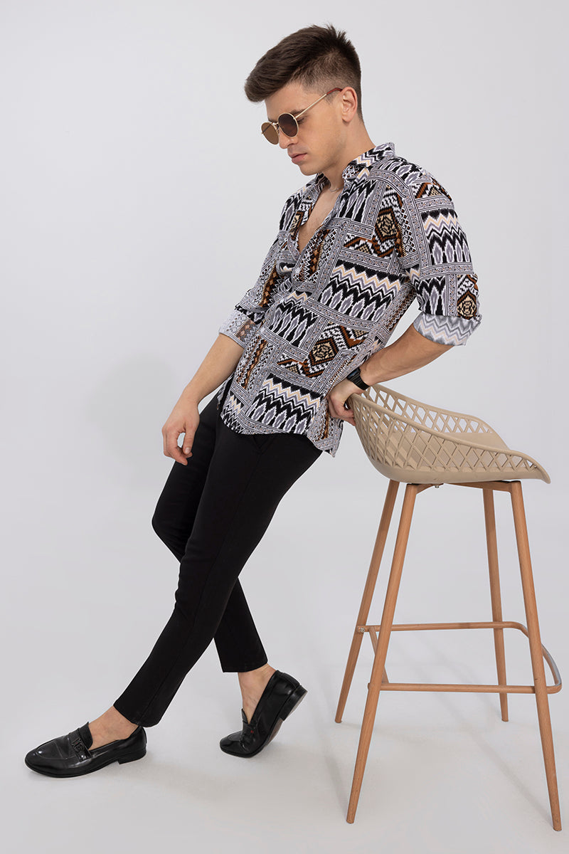 Ethnic Tribe Brown Shirt | Relove