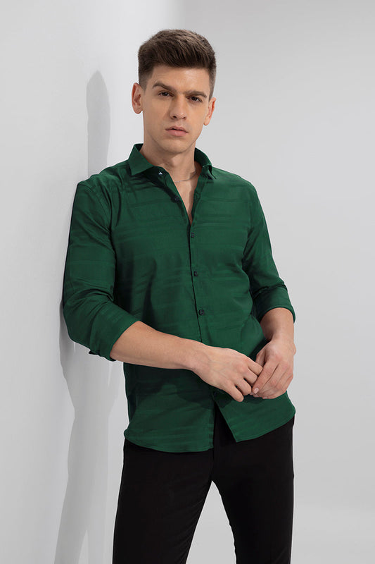 Trio Self Stripe Green Shirt | Relove