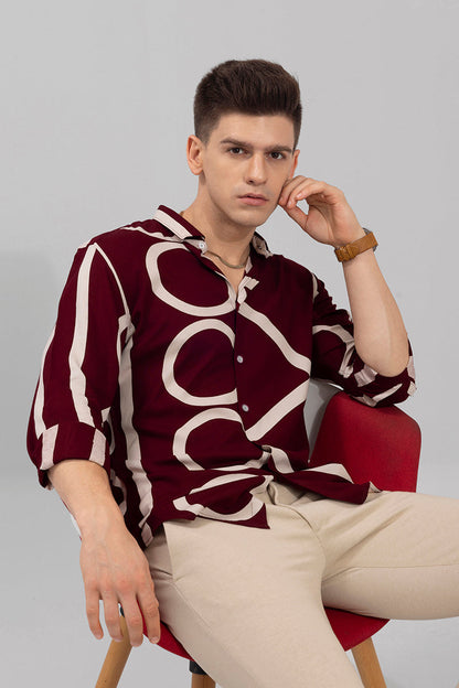 Abstract Circle Maroon Shirt | Relove