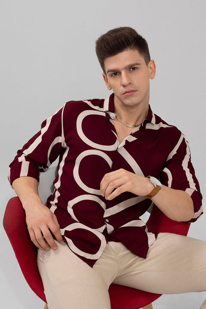 Abstract Circle Maroon Shirt | Relove