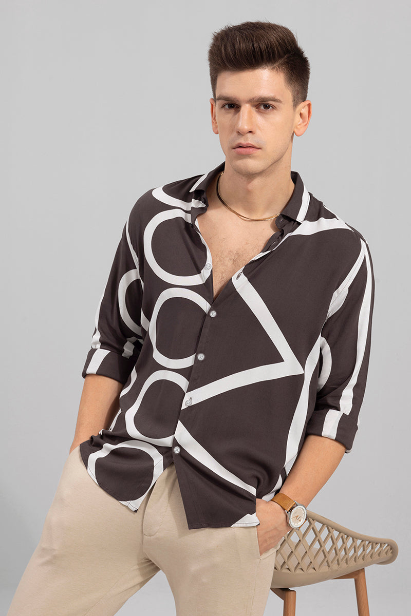 Abstract Circle Brown Shirt | Relove