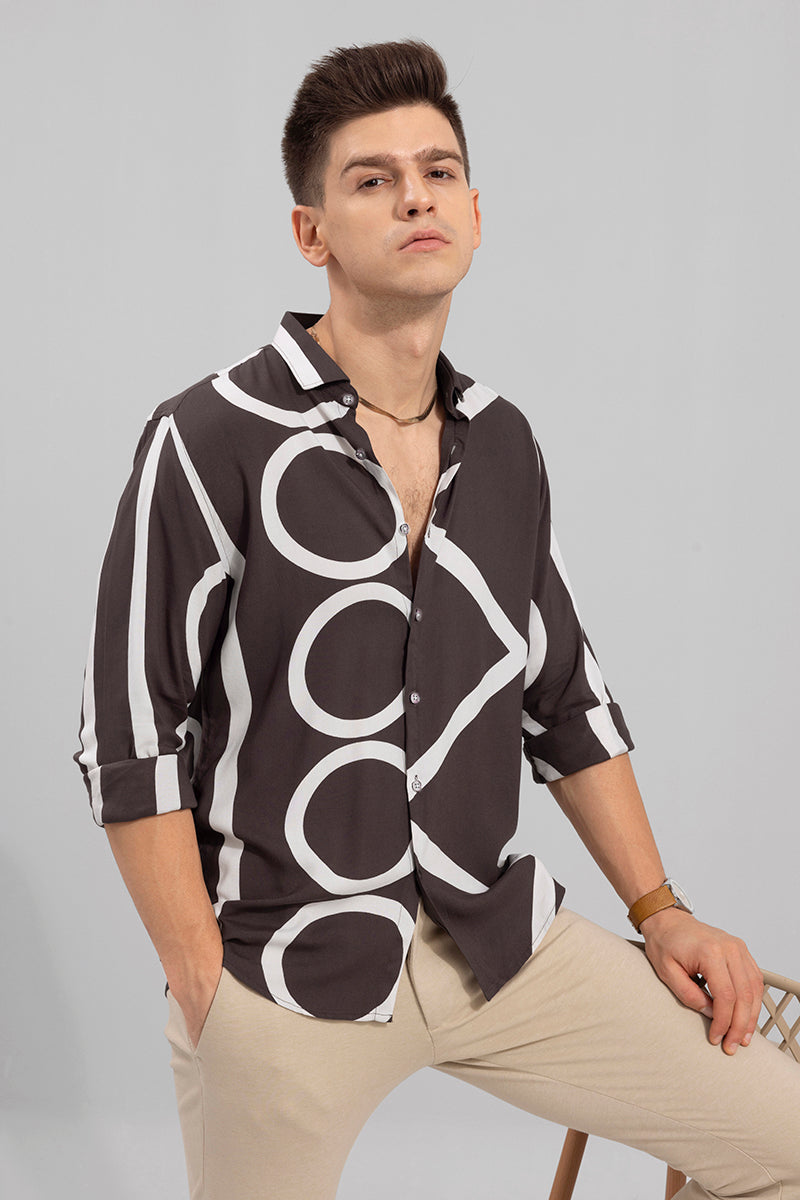 Abstract Circle Brown Shirt | Relove
