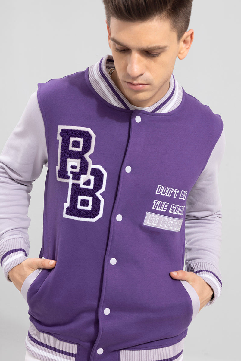 X Shermer Academy Bomber Jacket Purple and Pink | The Webster