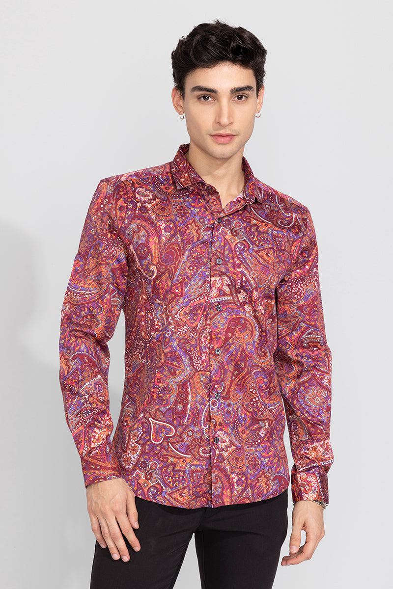 Afghani Paisley Red Shirt | Relove